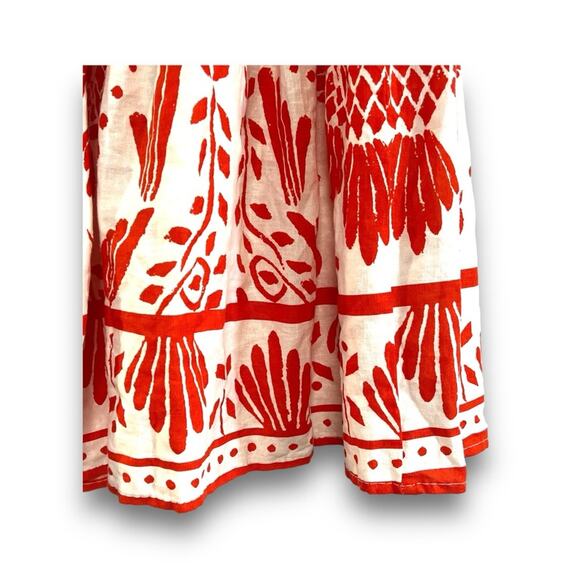 HAUTE HIPPIE STYLE Orange and Ivory Tribal Print Full Miniskirt SZ S NWT - Picture 8 of 16